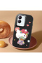 Vivo Y28 Compatible Case Camera Protector Black Silicone Couple Phone Case Kitty Pattern - 2
