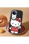 Vivo V50 Compatible Case Camera Protector Black Silicone Couple Phone Case Kitty Patterned - 2