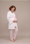 Women's Powder Flounce Sleeve New Season Maternity Pajama Set with Robe - 6