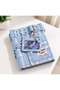 Plaid Metal Detailed Denim A5 Binder Pastel Blue - 3
