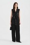 Women's Vest with Detachable Front Straps, Satin Fabric and Rose Detail - 2