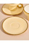 طقم فنجان وصحن ذهبي (4 قطع) - 5
