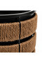 Brown & Black Round Planter Pot with Seagrass Weave & Black Metal Frame - 26×26 cm - 2