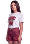 Women's Cherries Cherry Leopard Printed Relaxed Fit T-Shirt White - 4