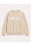 Printed Detailed Embroidered 2 Thread Crew Neck Sweatshirt