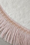 Powder Lace Non-Slip Leather Based Oval Bath Mat with Tassels Washable Bathroom Set Regio - 5