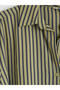 Green Belted Striped Women's Shirt - 3