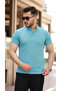 Men's Judge Collar Woven Cotton Fabric Short Sleeve T-Shirt - 4