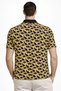 Men's Pique Fabric Polo Collar Palm Patterned T-Shirt Short Sleeve Summer T-Shirt - Yellow - 3