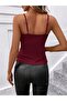 Women's Imported Crepe Blouse with Rope Straps and Cross Detail on the Front - 5