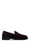 Women's Brown Buckle Suede Leather Masculine Loafer Af140002Ds