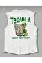 Streetwear Tequila Design Front and Back Printed Relaxed Fit Sleeveless Tank Top