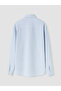 Özmarka New Season Blue Regular Fit Striped Dobby Men's Shirt - 7