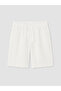 Özmarka New Season White Regular Fit Linen Look Men's Shorts - 4