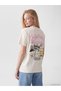 Vizyon New Season Beige Printed 100% Cotton Women's T-Shirt
