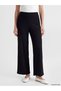 Özmarka New Season Black Textured Women's Trousers with Elastic Waist - 2