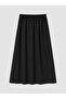 Vizyon New Season Black Plus Size Elastic Waist Brode Skirt - 6