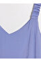 فستان أزرق كبير الحجم من مزيج قماش المودال - 3