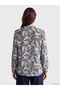 Gray Ruffled Collar Patterned Women's Shirt - 4