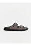 Anthracite Double-Strapped Adjustable Buckle Men's Slippers - 2