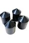 Pillar Candles Black Color Set Of 4Pcs Unscented Candles 7.5cm Long x 5cm Round