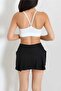 Women's White Corded Strap Padded Bustier Crop Top Stretchy Fabric - 4