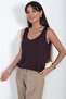Women's Front and Back U-Neck Thick Strap Lycra Blouse - 2