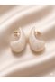 Minimalist Crescent Earrings - Pastel Ecru Acrylic Design