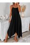 Women's Rope Strap V-Neck Aerobin Dress with Asymmetrical Detail