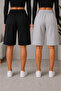 Double Black Gray Shorts Women's Double Combination Package High Waist Cotton Sweat Shorts - 2