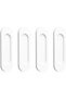 4-Piece Set of oval sliding door handles - Adhesive Aluminum concealed handles - For sliding doors - cabinets - drawers - wardrobes - white - 150mm