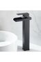 Black waterfall basin faucet, stainless steel waterfall basin faucet, single-hole single-handle basin faucet, B, high