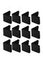 12 Iron Chair Leg Protectors, Table Leg Covers, 50 x 50 mm, Black Chair Furniture Rubber Floor Protectors, L-Shaped