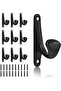 10 wall hooks, heavy-duty metal wall-mounted hooks, easy to install, for entryways, bathrooms, towels, robes, backpacks, and other black hooks
