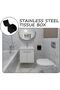 Wall-Mounted Stainless Steel Tissue Box Waterproof Bathroom Organizer Lid 4.72x4.72x4.72 Inches No Drilling - 4