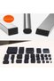 One-piece layered plugs, suitable for 80 x 80 mm square tubes, trampoline furniture leg plastic end caps (black). - 3