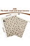 2-Pack Reusable Beeswax Linen Bread Bags, Plastic-Free Moisture-Proof Food Storage Bags with Zip Closure (Brown Leaf) - 2