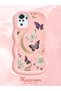 Redmi Note 10 4G/Note 10S Compatible Wavy Frame Moon Butterfly and Flower Pattern Silicone Phone Case