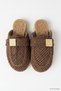 Gold Buckle Straw Women's Slippers 2129 Brown - 4