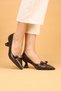 Women's Short Heeled Buckle Orthopedic Evening Dress Shoes High Heels - 3