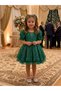 Girl's V-Neck Front Tulle Detailed Sequined and Beaded Embroidered Puffy Tutu Evening Dress - 2