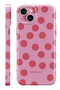 iPhone 15 Pink Polka Dot Essential Slim Full Coverage Glossy Print Hard Phone Case with Camera Protection