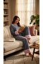 Women's Plus Size Plush Fur Cuffed Velvet Pajama Set Home Wear (M-5Xl Options) - 2