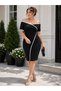 Timeless Elegance - Women's Boat Neck Contrast Piping Bodycon Stylish Pencil Dress - 4