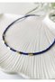 Navy Blue Glass Bead Detailed Gold Anklet 22+5 cm - 2