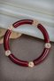 Bamboo Model Acrylic Resin Tube Cut Moon Star Gold Apparatus Bracelet - 2
