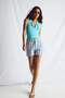 100% Cotton Regular Waist Striped Gabardine Shorts I4143Ax26Hs - 2