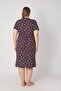 Women's Plus Size 100% Cotton Combed Fabric Zippered Summer Dress / Purple-Red 4099 - 7