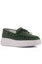 Sail Lakers - Green Suede Leather Lace-Up Women's Casual Shoes 104-5054-E233 - 2