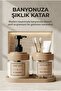 2-Piece Glass Liquid Soap Dispenser and Toothbrush Holder |   Glass Bathroom Organizer Set with Stand, 2 Pieces |   425 ml X 2 - 7